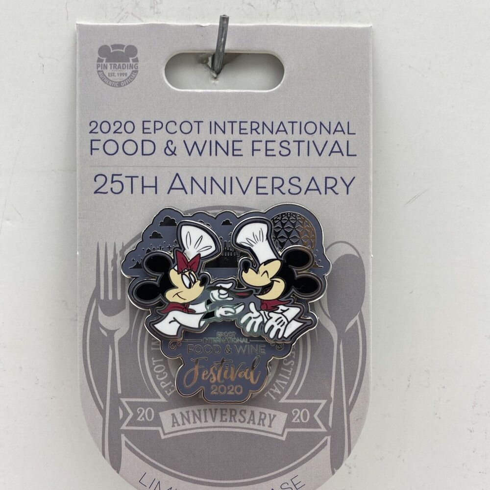 Disney Parks Food & Wine Festival Epcot 2020 Chef Mickey & Minnie Mouse LR Pin